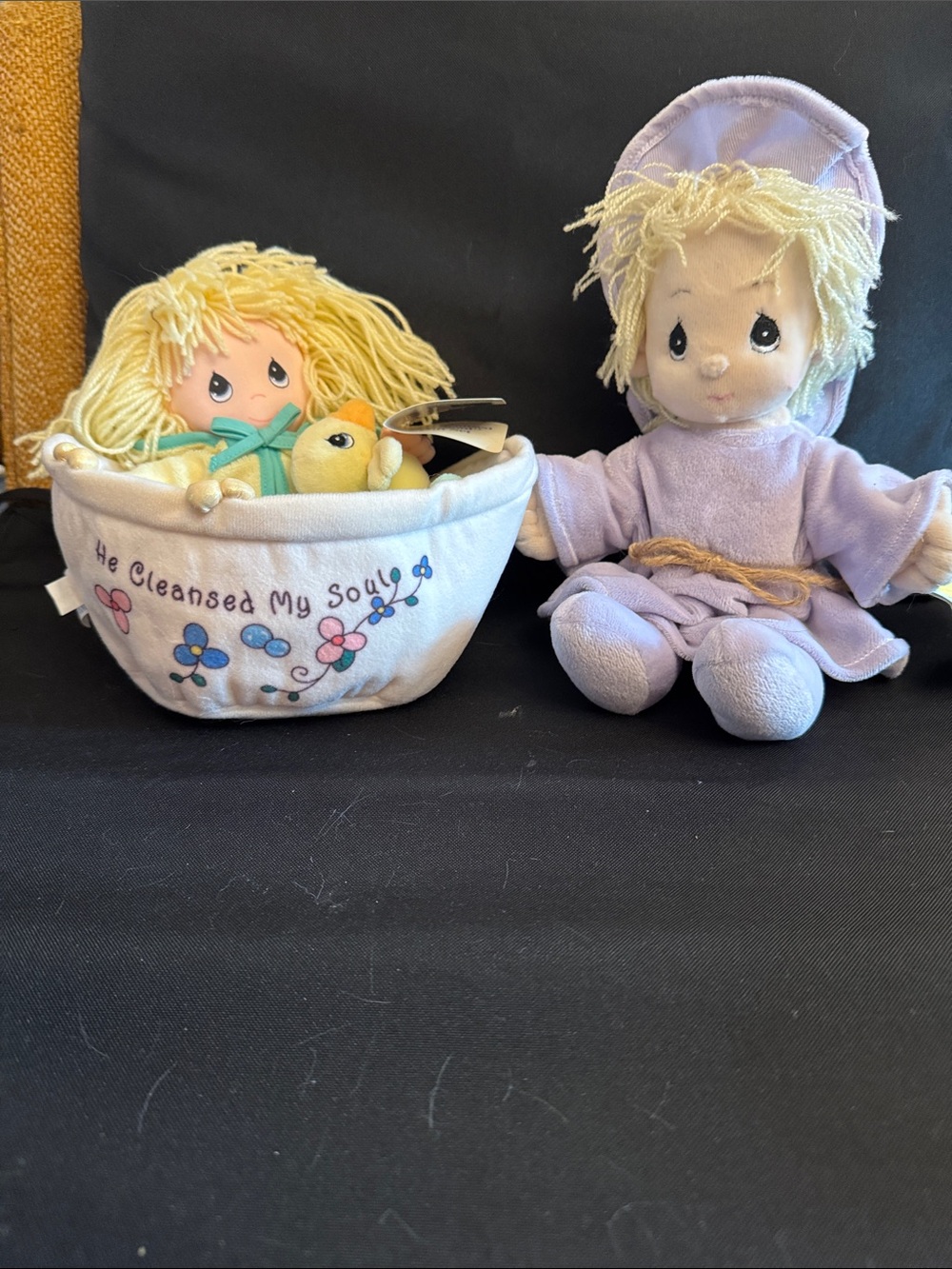 Precious Moments Vintage Plushies.. C-1999. Mary & Jesus set & Bowl w/doll.
NWT